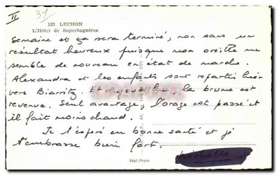 Hôtel de Superbagnères — Luchon — wyd. Réal-Photo, nr 133 — Rewers