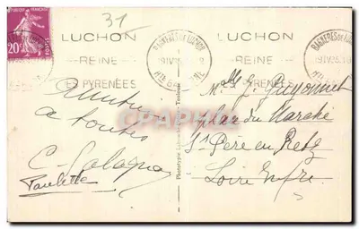 Luchon — Allées d'Étigny — Phototypie Labouchère, Toulouse, n°304 — Rewers