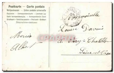 Tarjeta postal antigua Fantaisie Fleurs Hirondelles Muguet — Reverso