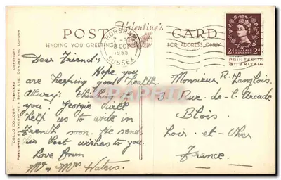 North Street mostrando canteiros de flores, Horsham — Publicado por Valentine & Sons, Ltd., Dundee e Londres — n° K 5246 — Verso