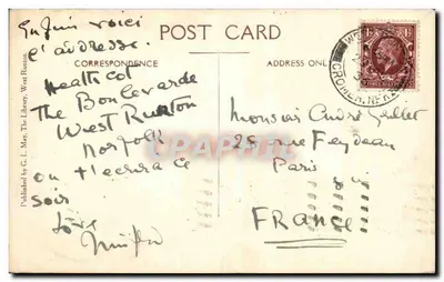 Canto Bonito nr West Runton — vista panorâmica — Publicado por G. L. May, West Runton, n° 23607 — Verso