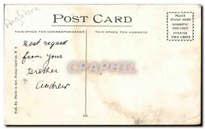 Soldados após uma marcha — Br. Quinn After a Hard March — Pub. By. Photo & Art. Postal Card Co. N.Y. n°102 — Verso