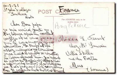 The Ladies Mile, Southsea — vista animada de um parque — editor desconhecido, n° 10a — Verso