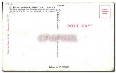 Porto de St. Helier — Jersey — editor Guernsey Press Co. Ltd, n° GPJ 104 — Verso