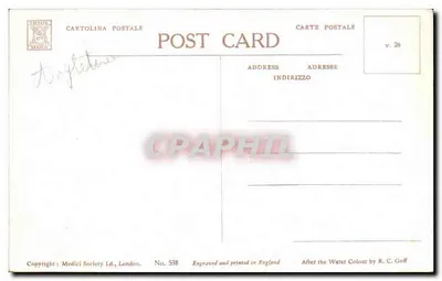 Assisi — A Fonte da Minerva — Medici Society Ltd., Londres, n° 538 — Verso