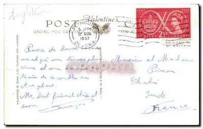 The Barbican, Plymouth — widok portu z łodziami — Valentine's & Sons Ltd, n° K.6574 — Rewers
