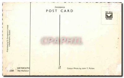 Weymouth — O porto — Publicado por D. Constance Limited — Verso