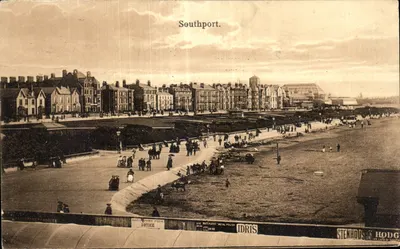 Southport — Vista da promenade e da frente marítima — editor Stenhouse & Hodgson