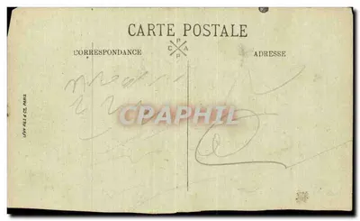 Stereokarte - Krieg 1914 1916 - Schlacht an der Marne - Eine zerstörte Brücke beim Durchgang eines Zuges - Antike Ansichtskarte — Rückseite