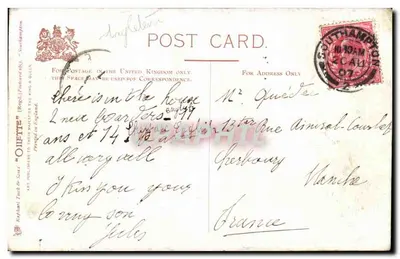 Les anciens murs, Southampton — vue historique — Raphael Tuck & Sons — Verso