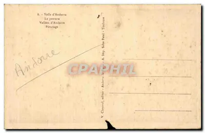 Vallès d'Andorre — La pastura — V. Claverol — Verso