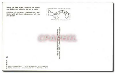 Crianças de San Blas — vestidas com seus ornamentos de ouro e prata — Foto Flatau — Verso