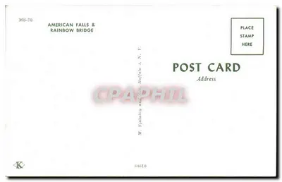 Spadziste Niagara — Amerykańskie Spadziste i Most Kolorowego łuku — M. Spilding and Son, Buffalo N.Y. MS-70 — Rewers