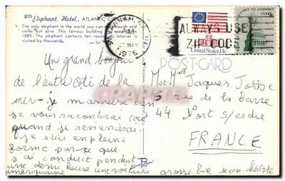 Elefante Hotel, Atlantic City — editor #23 — Verso