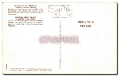 Ponte dos Américas — no Canal do Panamá — editor H.S. Crocker Co. Inc. San Francisco — Verso
