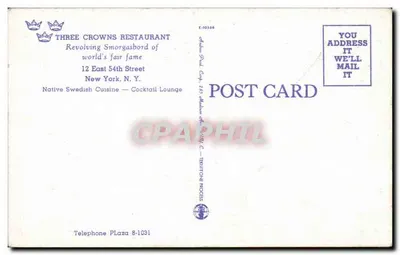 Three Crowns Restaurant — 12 East 54th Street, New York — editor Territone Process — Verso