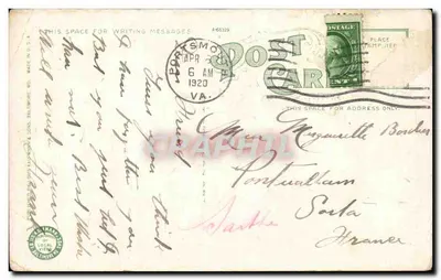 Cortiça, Edifício Municipal e Monumento Confederado, Portsmouth, VA — Publicado por D. & L. Kupferman & Sons, Baltimore — Verso