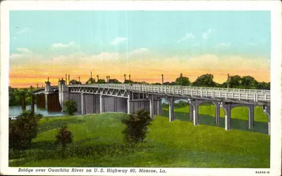 Ponte sobre o rio Ouachita na U.S. Highway 80, Monroe, La. — Monroe News Agency, n° 9A848-N