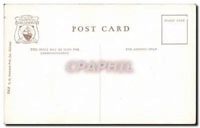 Statua Lincolna, Park Lincolna, Chicago — wydawca V. O. Hammon Publishing Co., nr 703 — Rewers