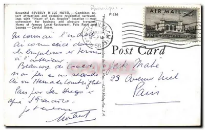The Beverly Hills — Hotel Beverly Hills — uitgever P1236 — Achterkant