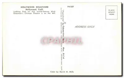 Hollywood Boulevard — widok na wschód — wydawca M. Tock & Sons, seria P41257 — Rewers