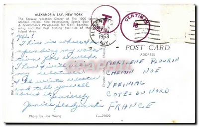 Alexandria Bay, New York — O centro de férias das 1000 Ilhas — Foto por Joe Young, C-21022 — Verso