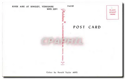 Rio Aire em Bingley, Yorkshire — WHS 3321 — Color by Ronald Taylor ARPS — Verso