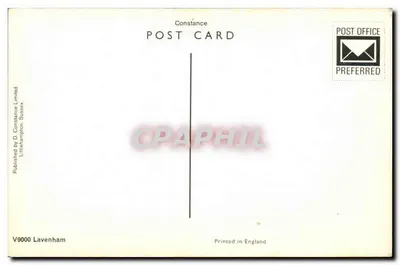 Post Office and Crooked House, High Street, Lavenham — Fotografia colorida por B. O. Sewell — Verso