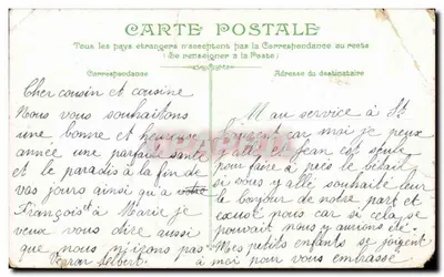 Stara pocztówka Francuski statek morski Le Kleber krążownik — Rewers