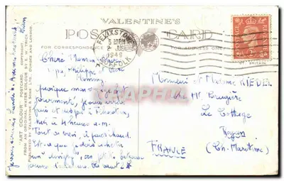 Plaża Felixstowe — widok panoramiczny — Valentine's & Sons Ltd. nr A.1532 — Rewers