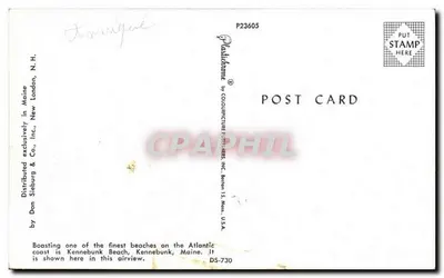 Kennebunk Beach — vista aérea — por Don Stieburg & Co., New London, N.H. — Verso