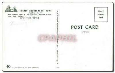 Piscina interna — Hunter Mountain Ski Bowl, Hunter, N.Y. — editor Bill Bard Associates, n° 89055 — Verso