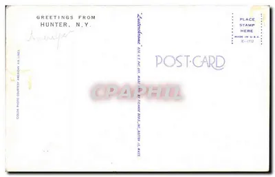 Vista panorâmica de Hunter, N.Y. — editor Ticknor Bros. Inc. Boston — Verso