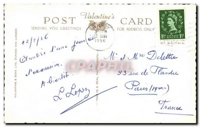 St. Brelade e L'ouaisne, Jersey — Cartão de Valentim, H 5212 — Verso