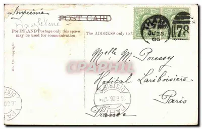Eastbourne — praia e cabines com rodas — Impressora Amélie Vorne, n° 870 — Verso