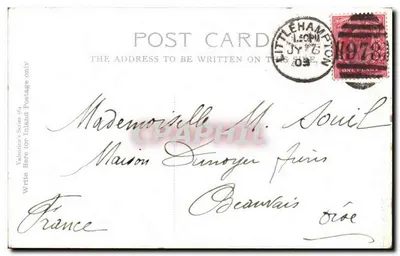 Zamek i most w Arundel — piękny widok — seria Valentine 56a — Rewers