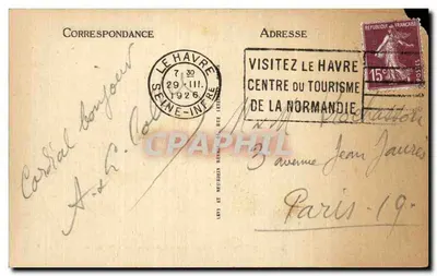 Le Havre — Transatlantique "Paris" na wercie morskim — LL n°408 — Rewers