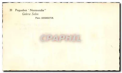 Paquebote 'Normandie' — Galeria de Salão — Foto DESBOUTIN — Verso