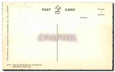O rio Bure em Horning — Norfolk Broads — editor Lansdowne Publishing Co. Ltd., n° 67/71 — Verso