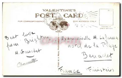 L'Acquarium, Brighton — widok promenady — Valentine's Post Card — Rewers
