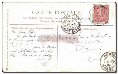 Port nocny — chmurzyście niebo — M. De Valcombe — Rewers
