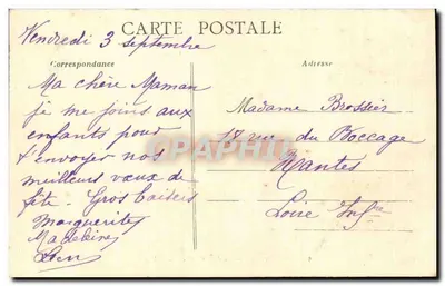 Na morzu — Wypadek z łodzi ratunkowej — Artaud-Nozais, Nantes — Rewers