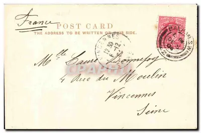 Tarjeta postal antigua Bank of England y Royal Exchange Londres — Reverso