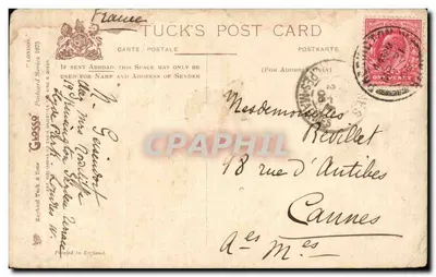 Londres. Cheapside — vista de rua animada com loja Mappin & Webb — Tuck's Post Card, série 1975 — Verso