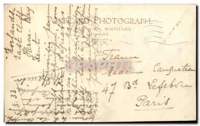 Central Parade, Herne Bay — vista animada com a torre central — editor West & Son, Whitstable, n° 376 — Verso