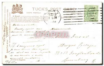 Bronca — Brawl entre bandits — Tuck's Post Card — Verso