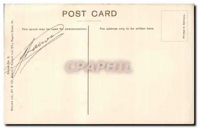 Rotten Row, Londres — vista animada com carruagens e pedestres — Samuels Ltd. & 150, Strand & Aldwych, W. (Série No. 2) — Verso