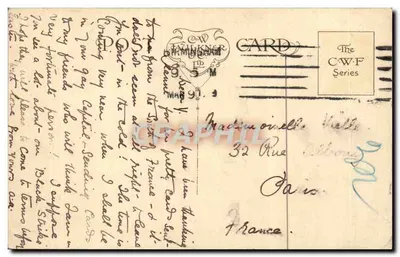 Statki żaglowe — zachód słońca — A. L. Longuebert, seria N° 986 — Rewers