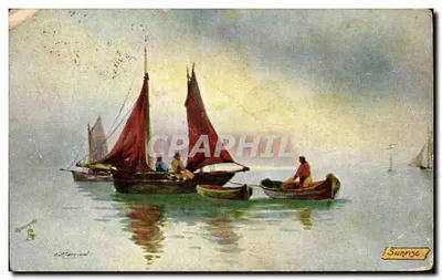 Pescadores ao amanhecer — Tuck's Post Card n° 9283 — Tuck & Co.