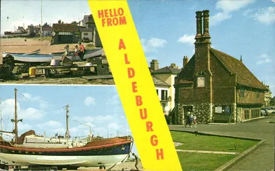 Aldeburgh — vista da praia e do Moot Hall — Pub by Ernest Joyce & Co., Ltd.